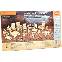 BOHS 34PCS Kit de artesanía para Muebles de casa de muñecas - Rompecabezas de Madera en 3D para Bricolaje - Modelos a…